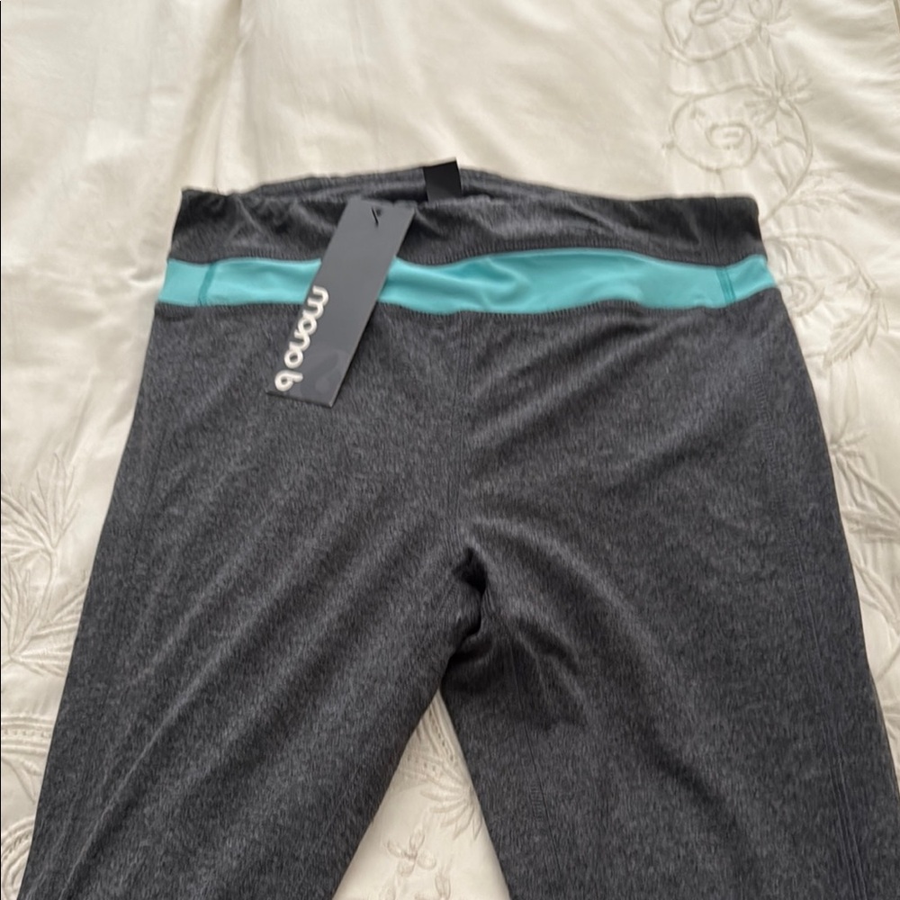 Mono B Gray and Green Leggings Athletic Wear